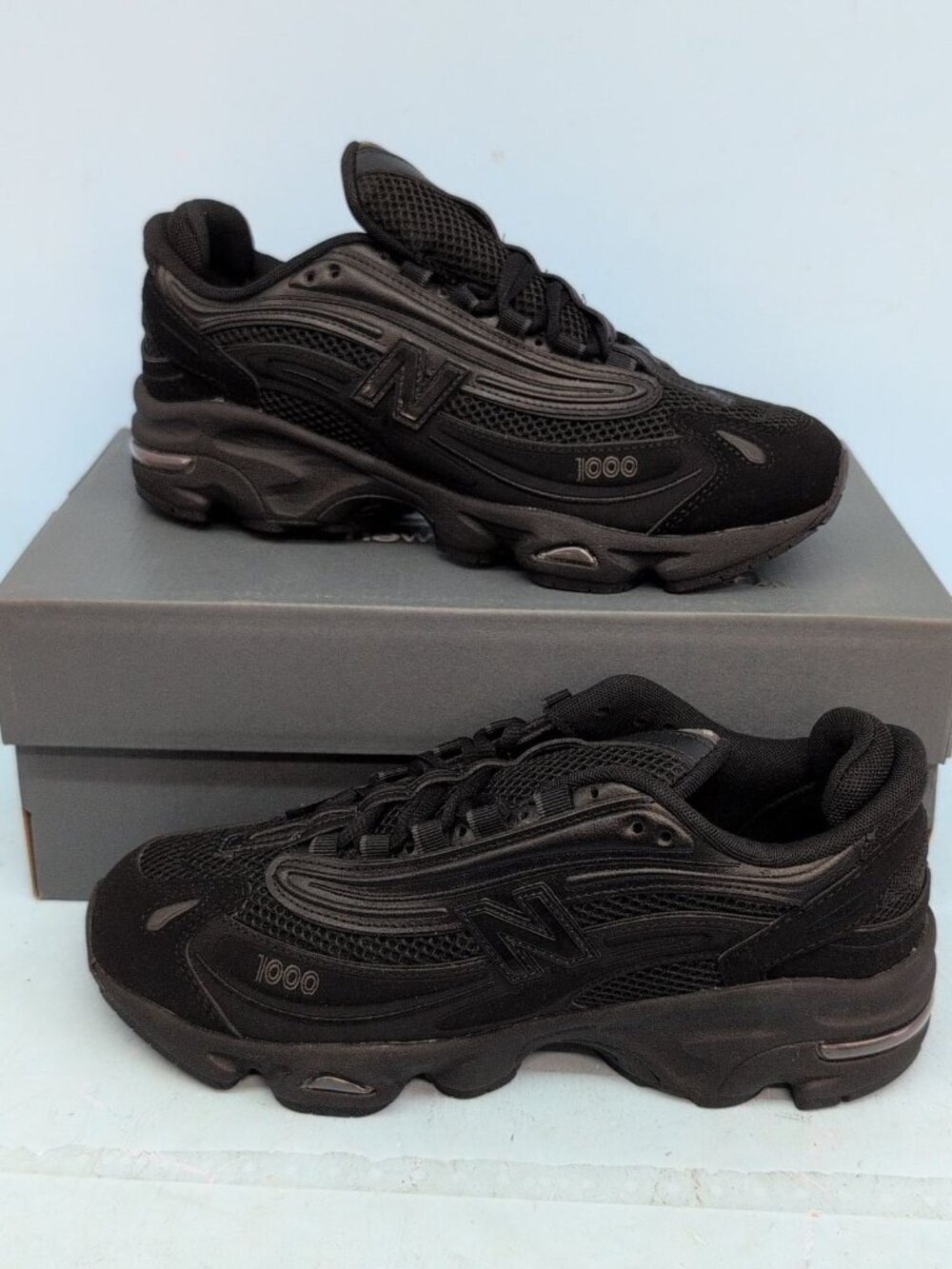 New Balance 1000 Low Top Mesh Lace Up Athletic Men's Shoes 7.5 Black M1000B